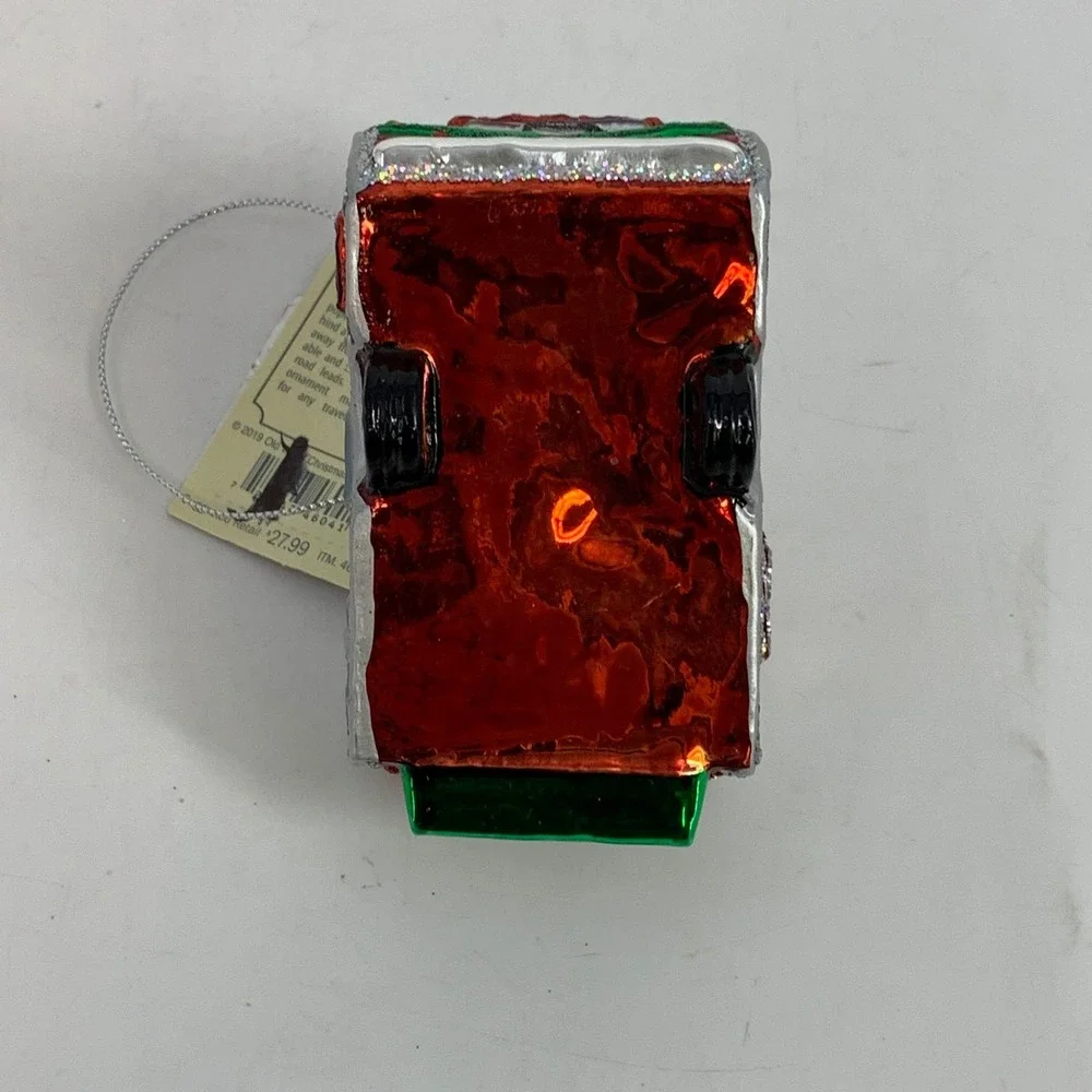 Old World Christmas Travel‎ Trailer Camper RV Ornament Red Green White